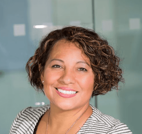 Woman smiling in an office